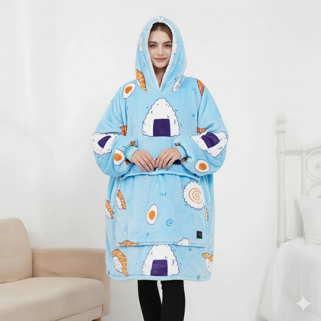ToastyBoss™ Wearable Heated Hoodie Blanket