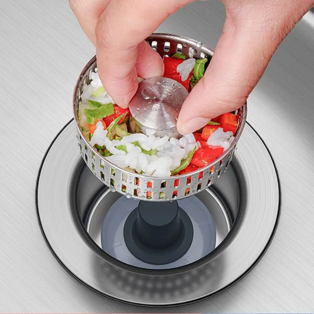 Premium Universal Stainless Steel Sink Filter Plug – 3-in-1 Design