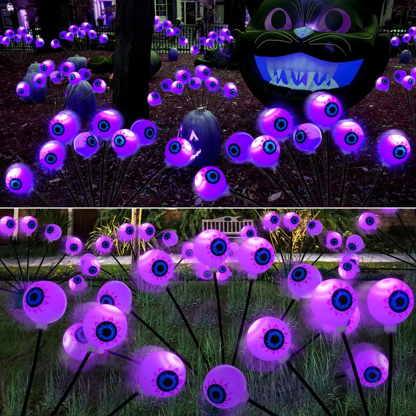 Spooky Glow for Your Yard – Solar Eyeball Lights 👁️✨