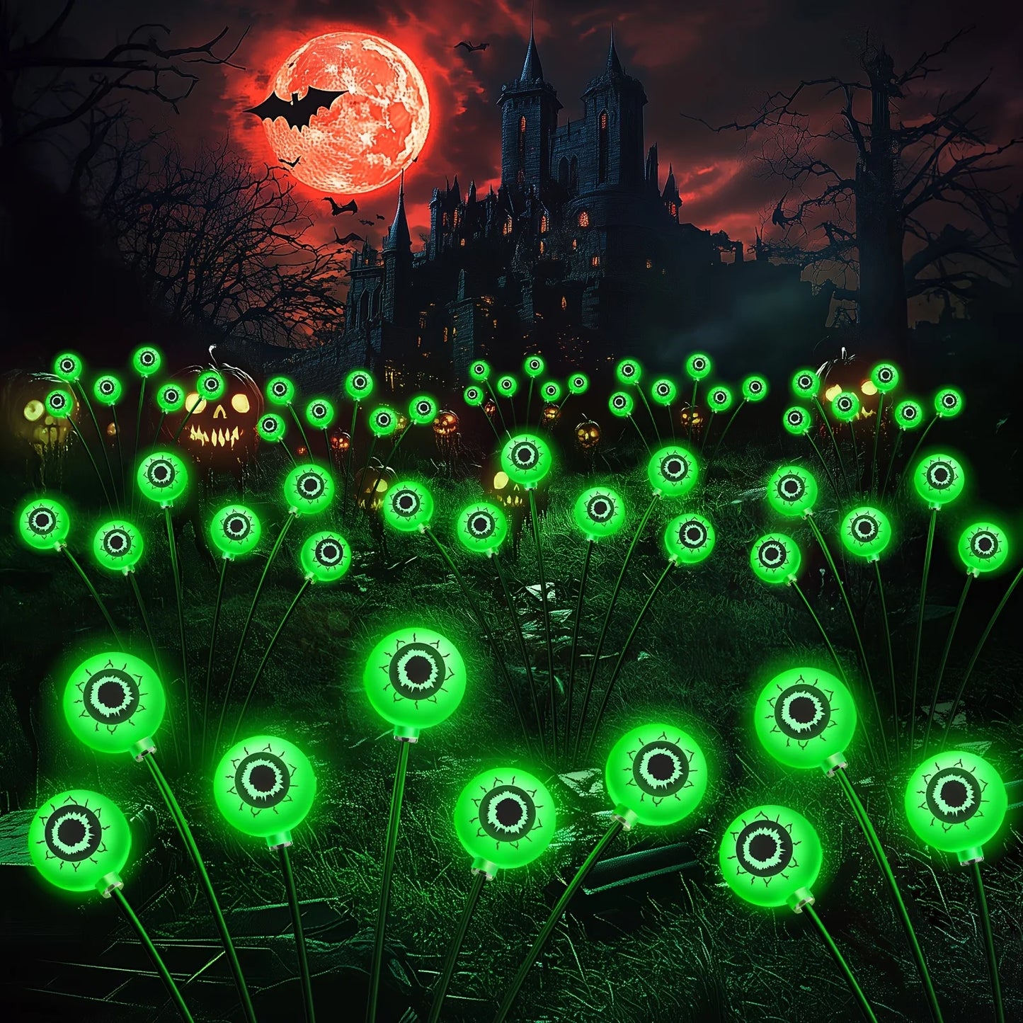 Spooky Glow for Your Yard – Solar Eyeball Lights 👁️✨