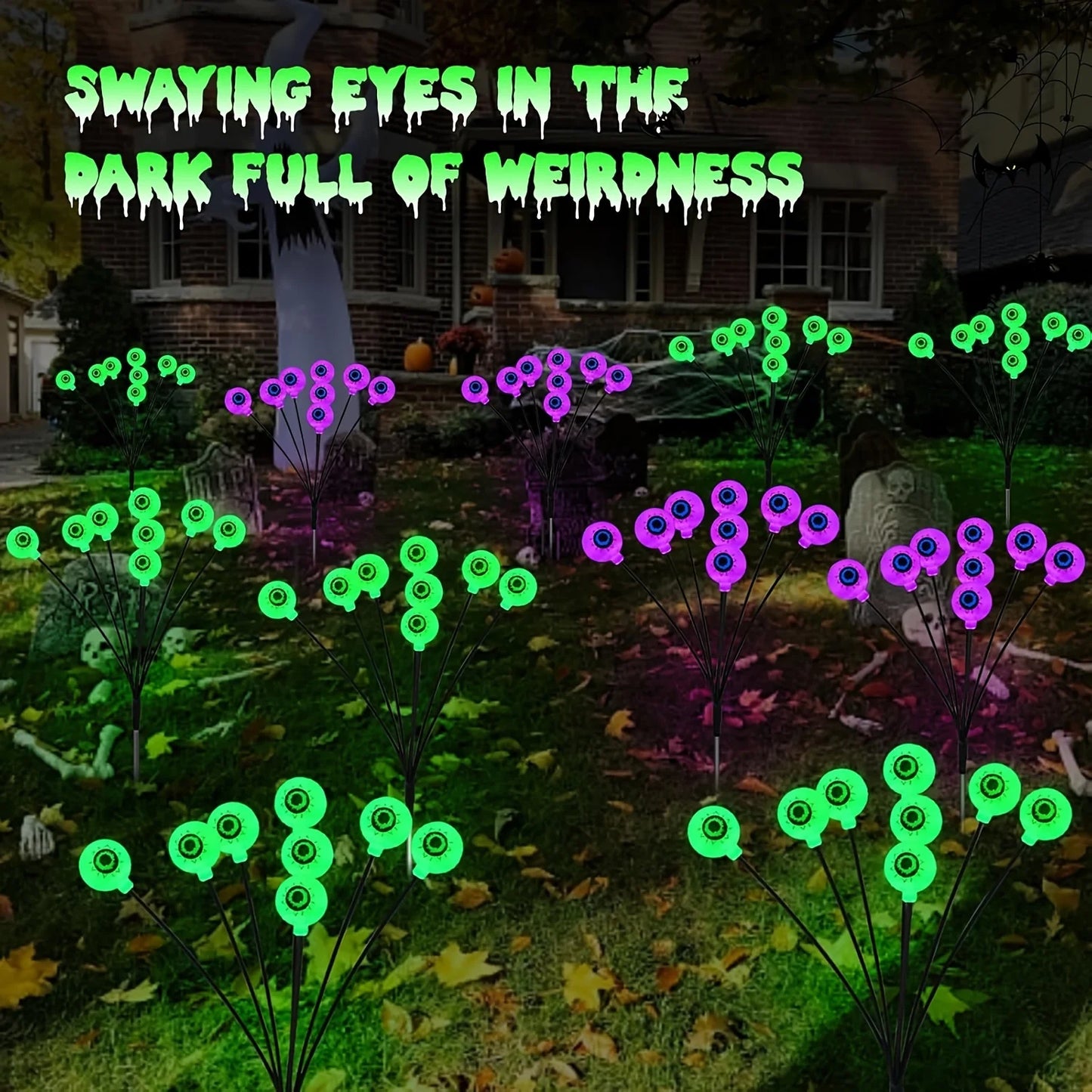 Spooky Glow for Your Yard – Solar Eyeball Lights 👁️✨