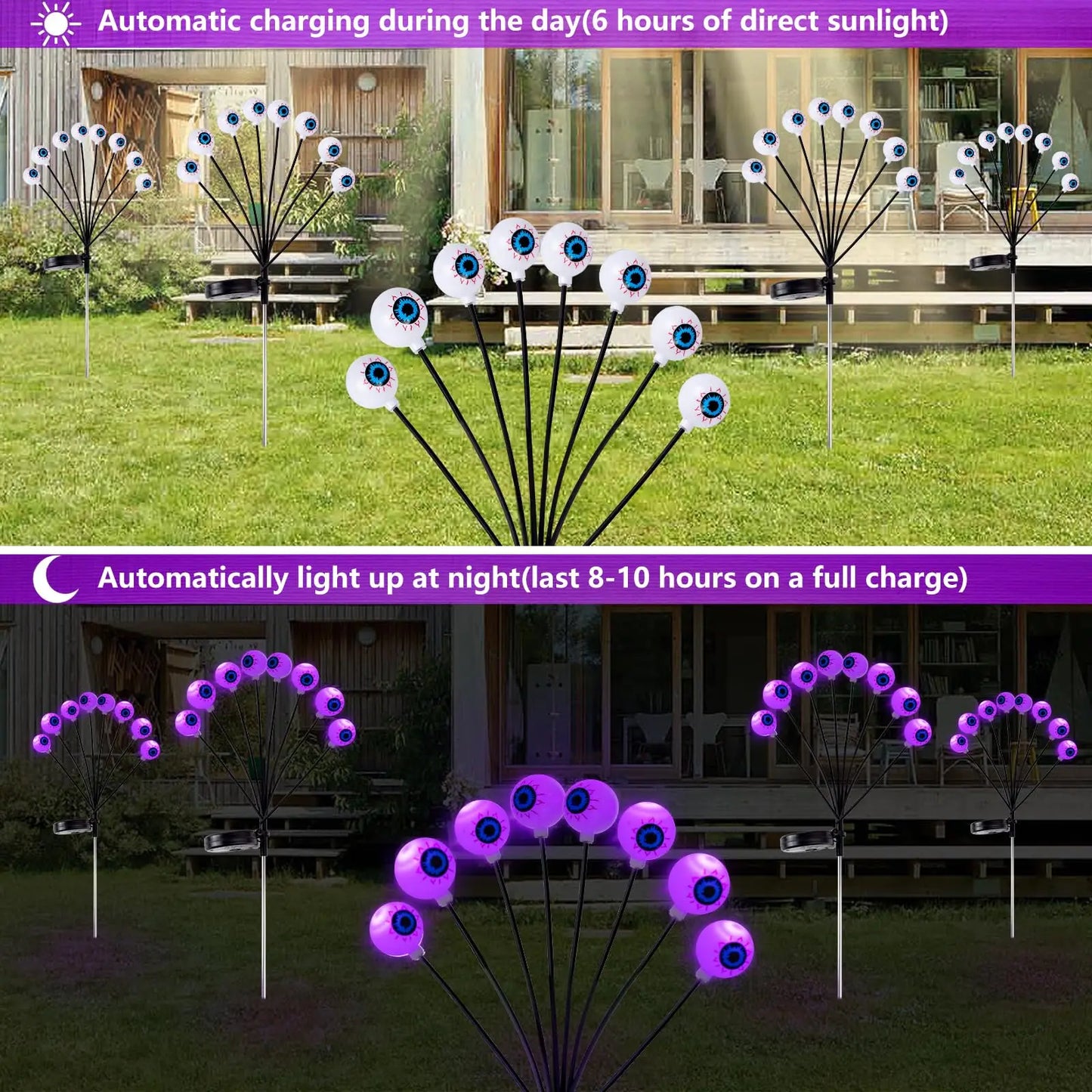 Spooky Glow for Your Yard – Solar Eyeball Lights 👁️✨