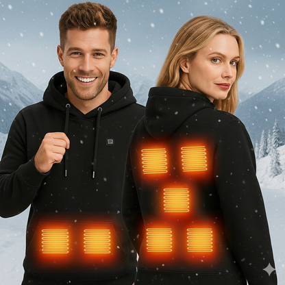 🔥 USB Heated Hoodie – 7-Zone Winter Armor