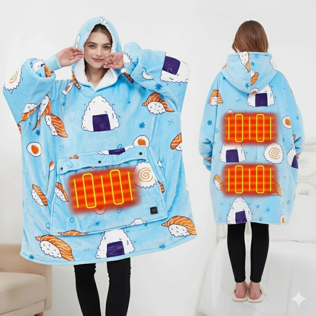 ToastyBoss™ Wearable Heated Hoodie Blanket