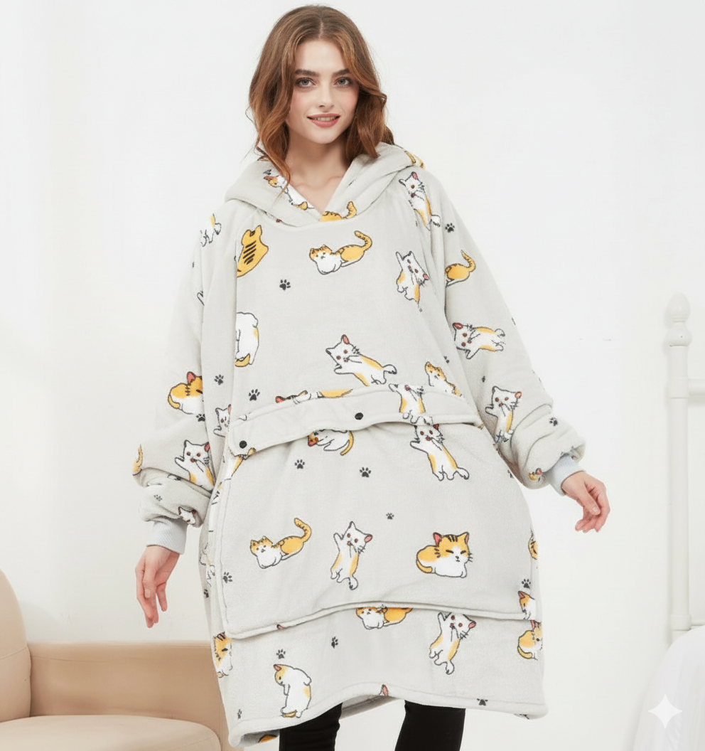 ToastyBoss™ Wearable Heated Hoodie Blanket