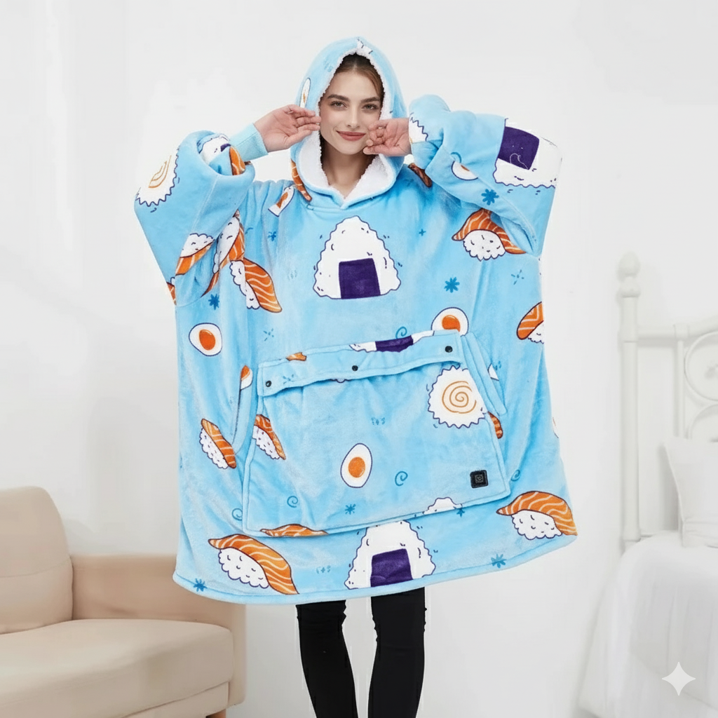 ToastyBoss™ Wearable Heated Hoodie Blanket