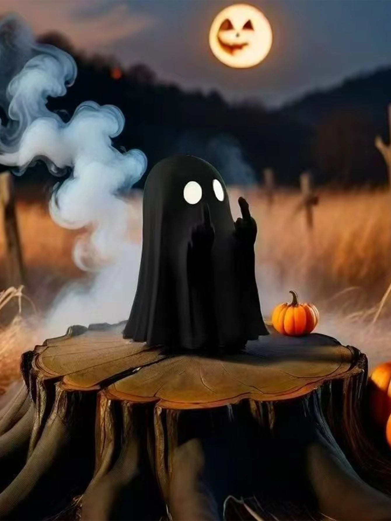 Spooky Middle Finger Ghost