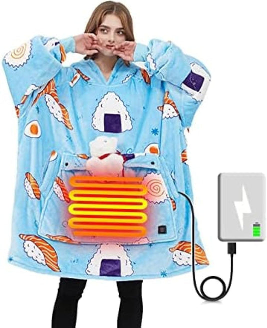 Cozy Heated Hoodie Blanket