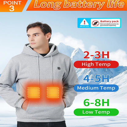 🔥 USB Heated Hoodie – 7-Zone Winter Armor