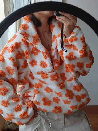 Cozy Floral Sherpa Hoodie