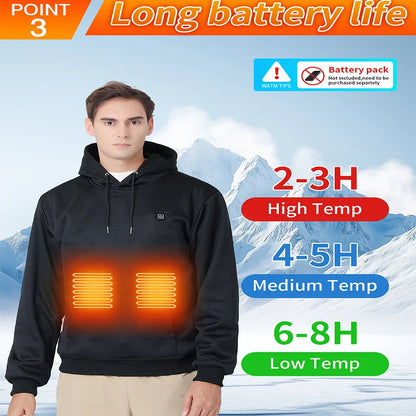 🔥 USB Heated Hoodie – 7-Zone Winter Armor