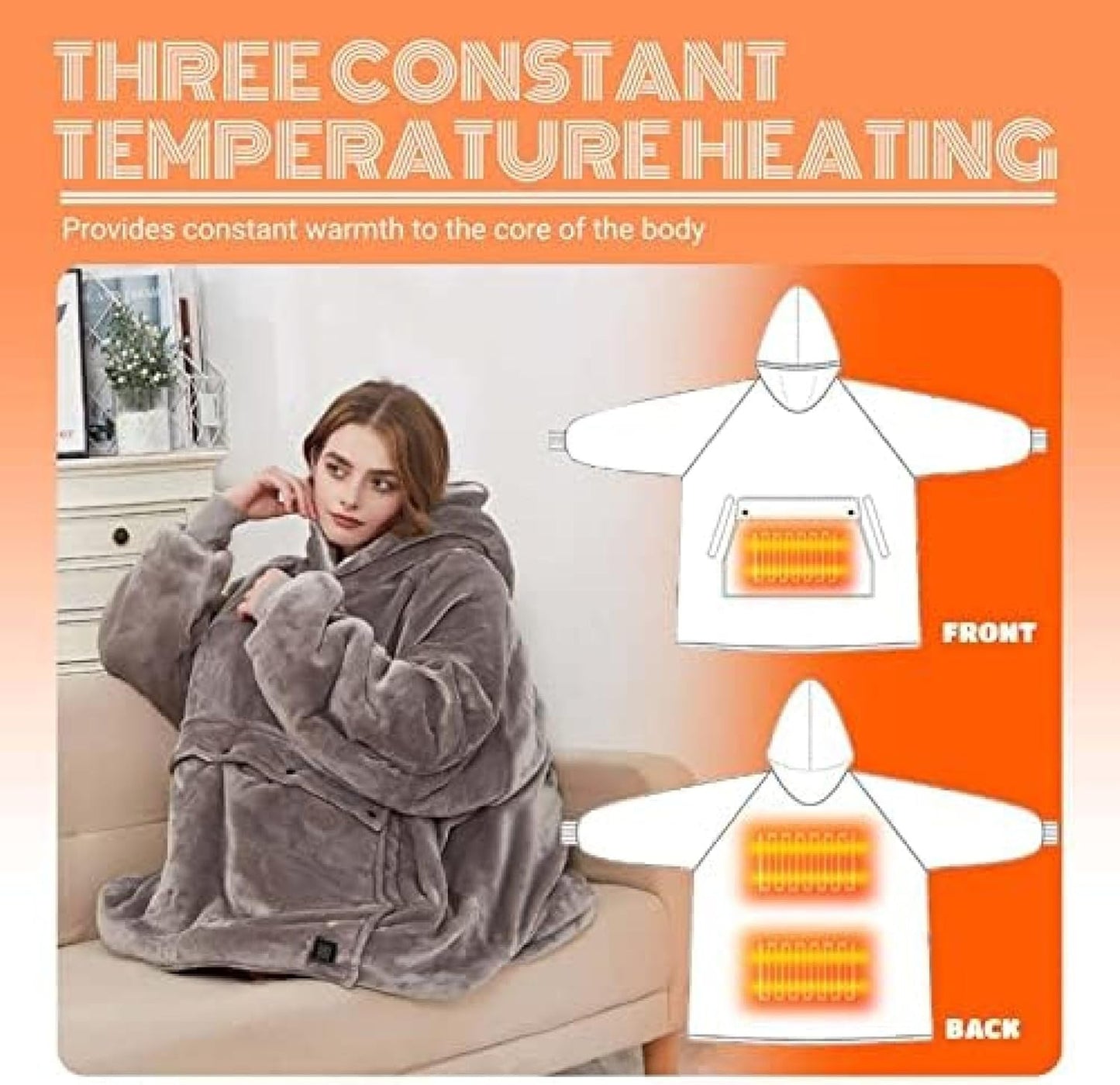 Cozy Heated Hoodie Blanket