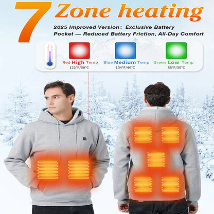 🔥 USB Heated Hoodie – 7-Zone Winter Armor