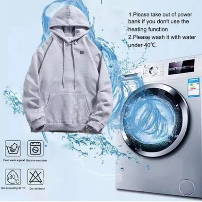 🔥 USB Heated Hoodie – 7-Zone Winter Armor